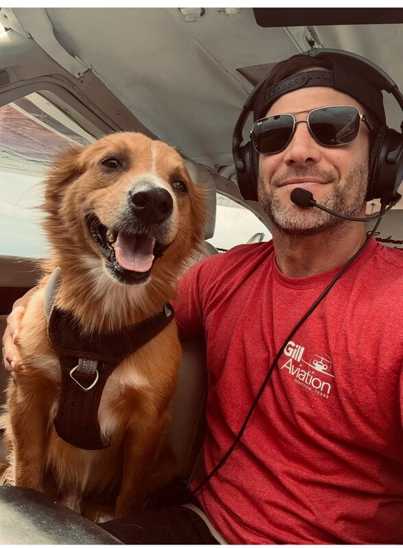Rio in the cockpit with founder